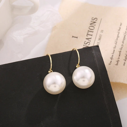 925 Sterling Silver Needle Pearl Earrings
