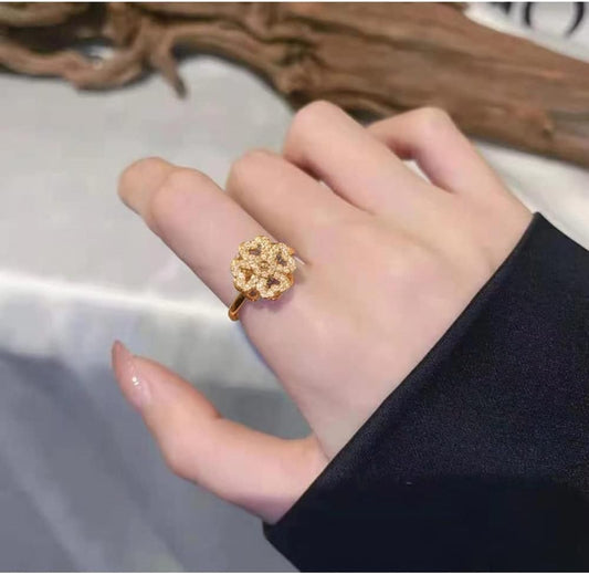 Four-Leaf Clover Spinner Rings Anxiety Fidget Ring for Anxiety