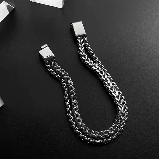 8mm Silver Foxtail Chain Bracelet