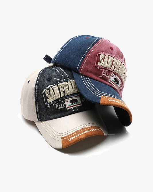 San Francisco Contrast Embroidered Denim Baseball Cap