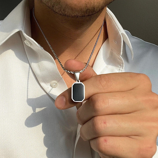 Square Gemstone Pendant