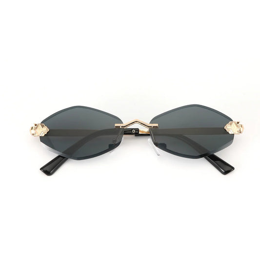 Retro Hexagon UV400 Protection Sunglasses - Black