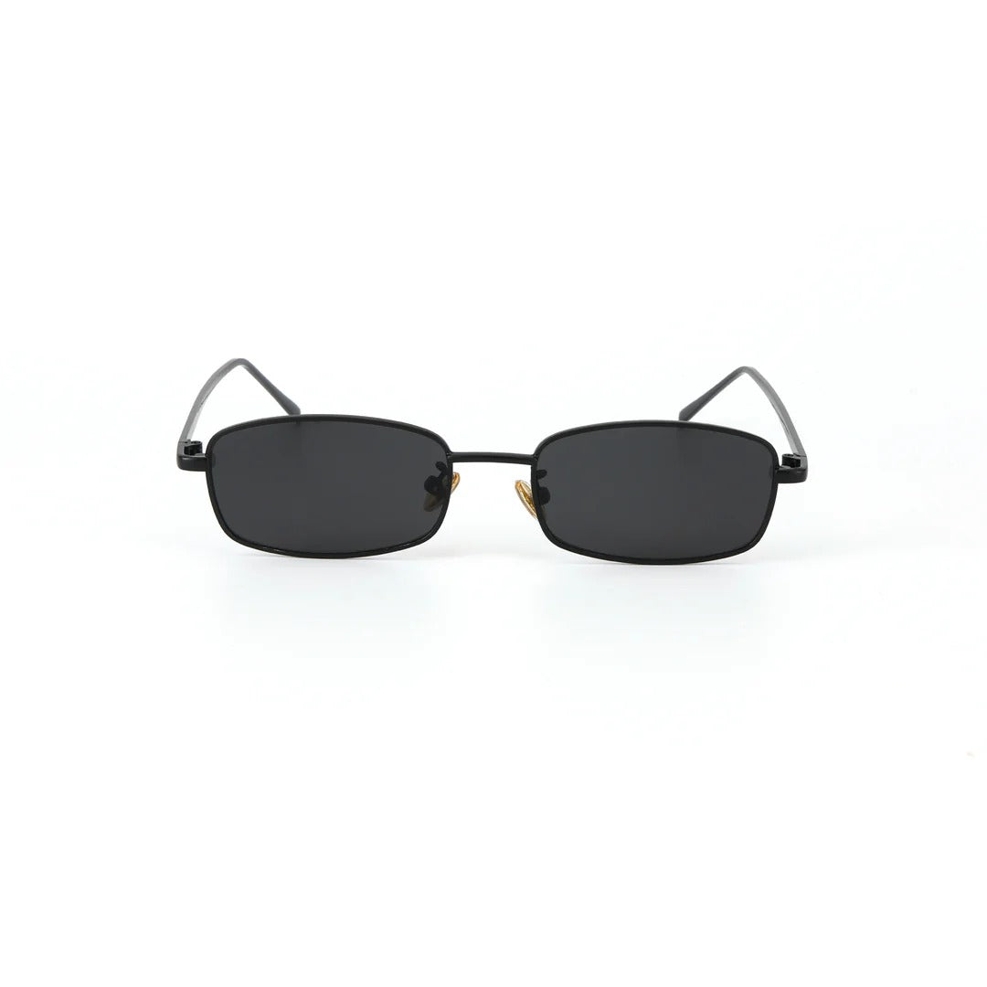 Virat Timeless Black Rectangular Sunglasses