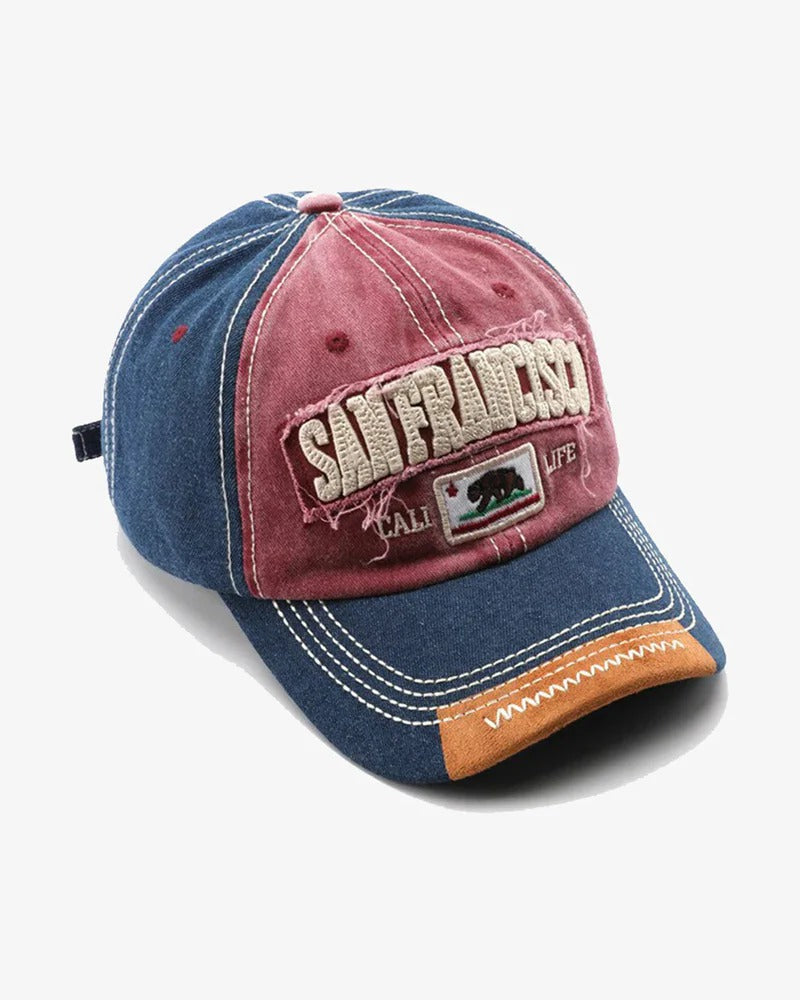 San Francisco Contrast Embroidered Denim Baseball Cap