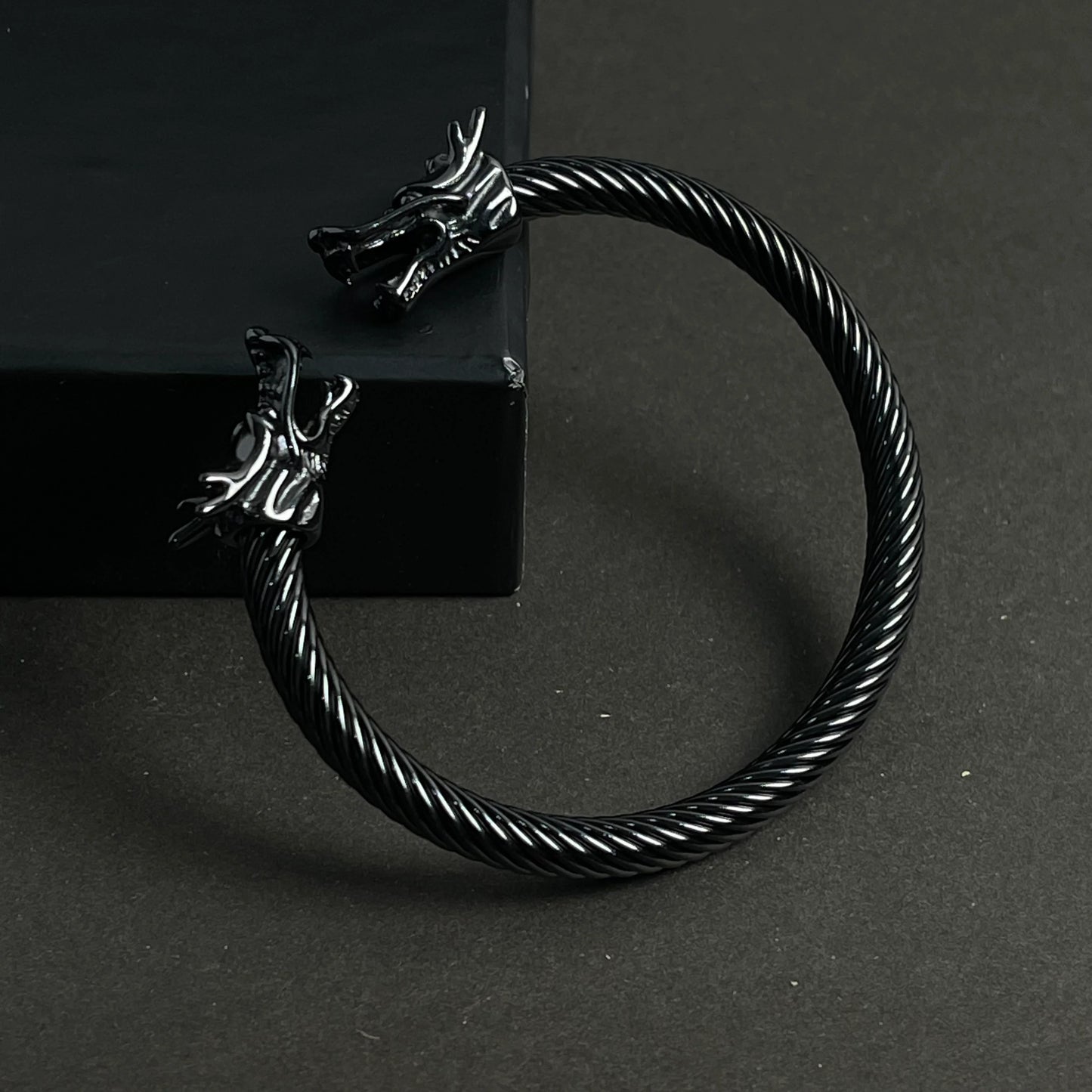 Alpha Dragon Golden Silver Steel Bracelet for Men