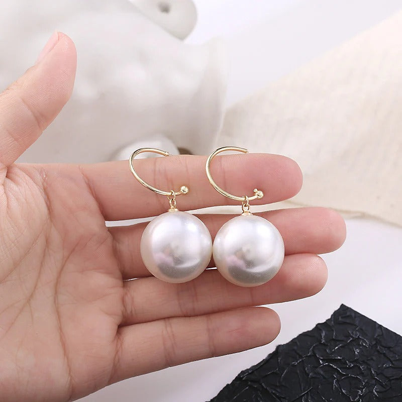 925 Sterling Silver Needle Pearl Earrings