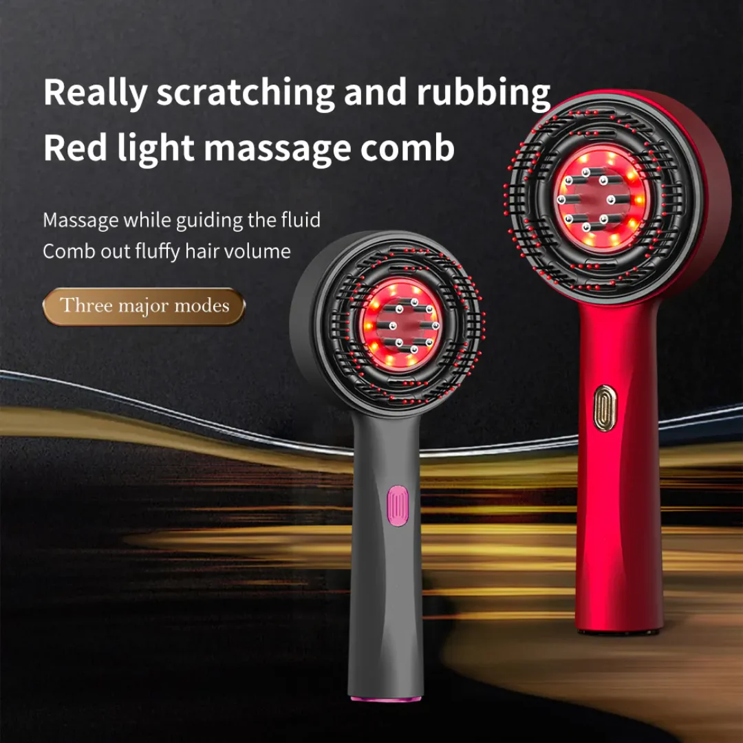 Premium Head Scalp Massager Comb | Rechargeable Massaging Brush with 2 In 1 Hair Oil Applicator. (Imported)