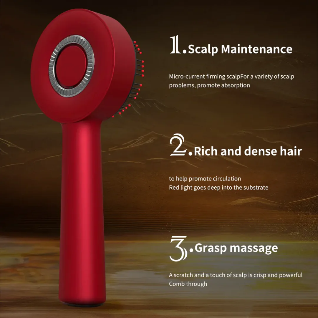 Premium Head Scalp Massager Comb | Rechargeable Massaging Brush with 2 In 1 Hair Oil Applicator. (Imported)