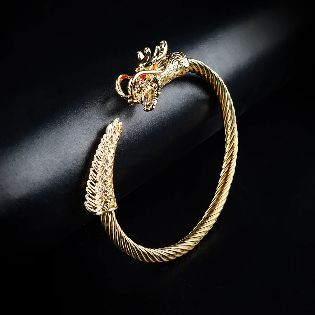 6mm Black Metallic Draco Cuff  Bangle -316L