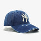 Premium NY Embroidered Dark Blue Denim Cap - C0135