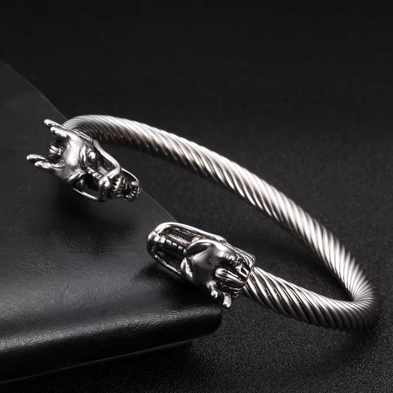 Alpha Dragon Golden Steel Bracelet