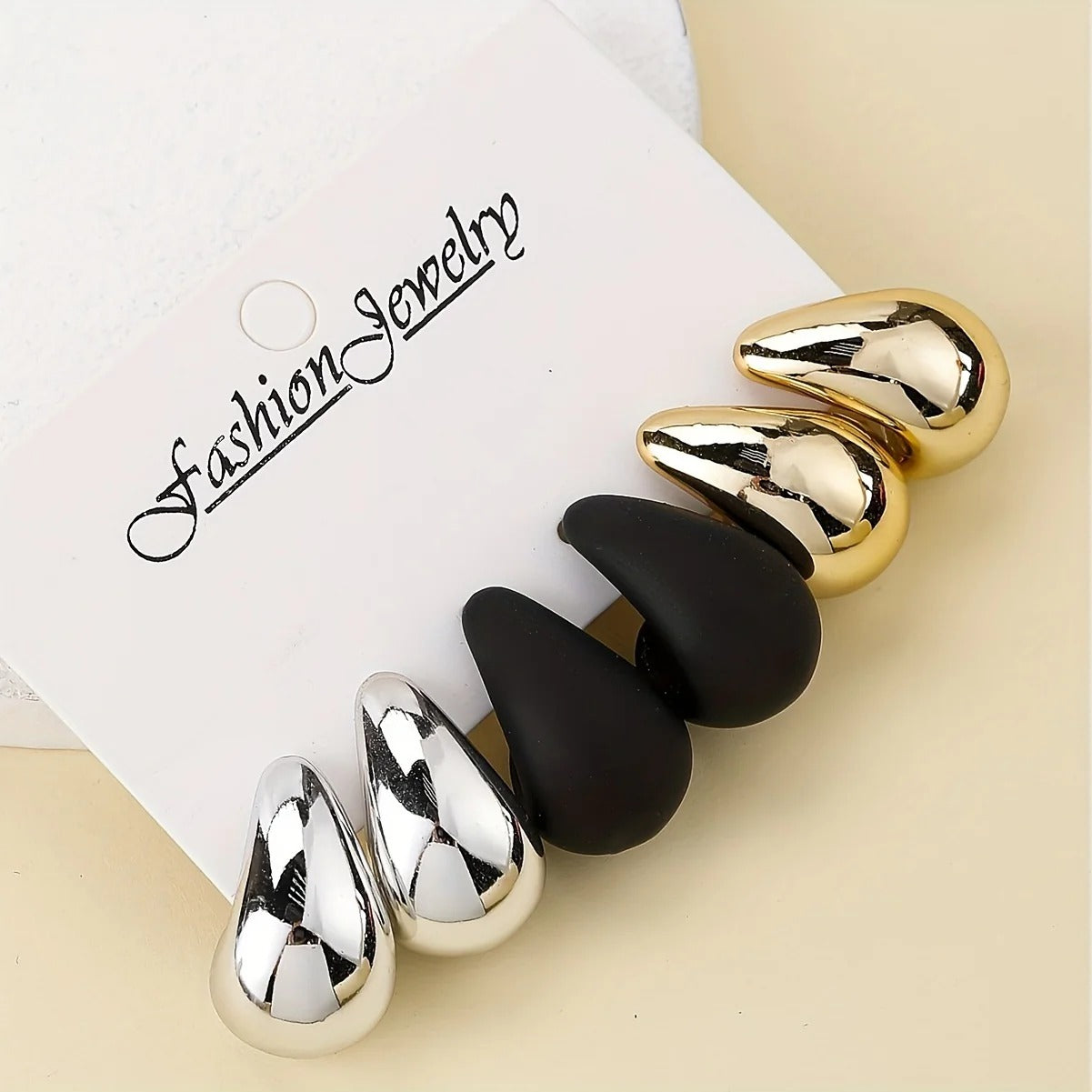 12-Piece Multicolor Water Drop Earrings