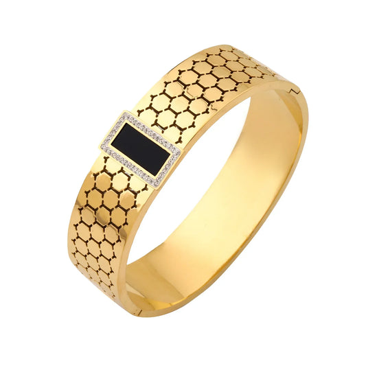 Black Stone Bangle