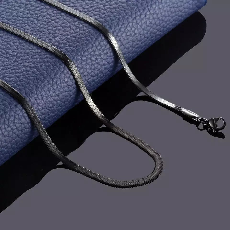 3mm Lasting Color Flat Snake Chain for Boys Neck Chain Men Necklace for Boys Men