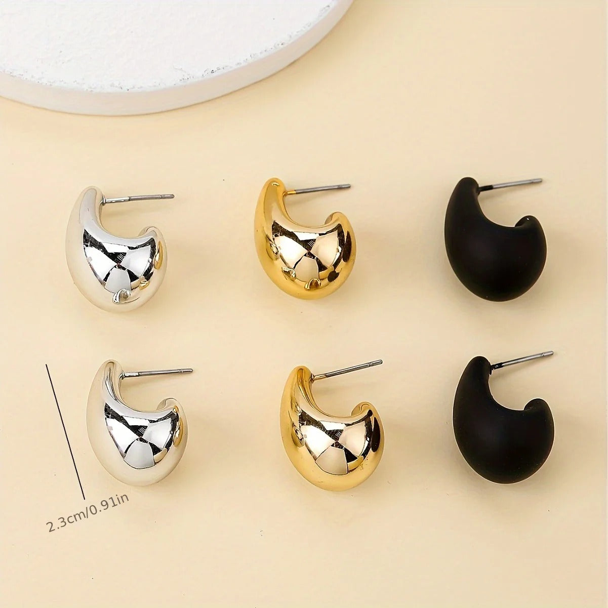 12-Piece Multicolor Water Drop Earrings