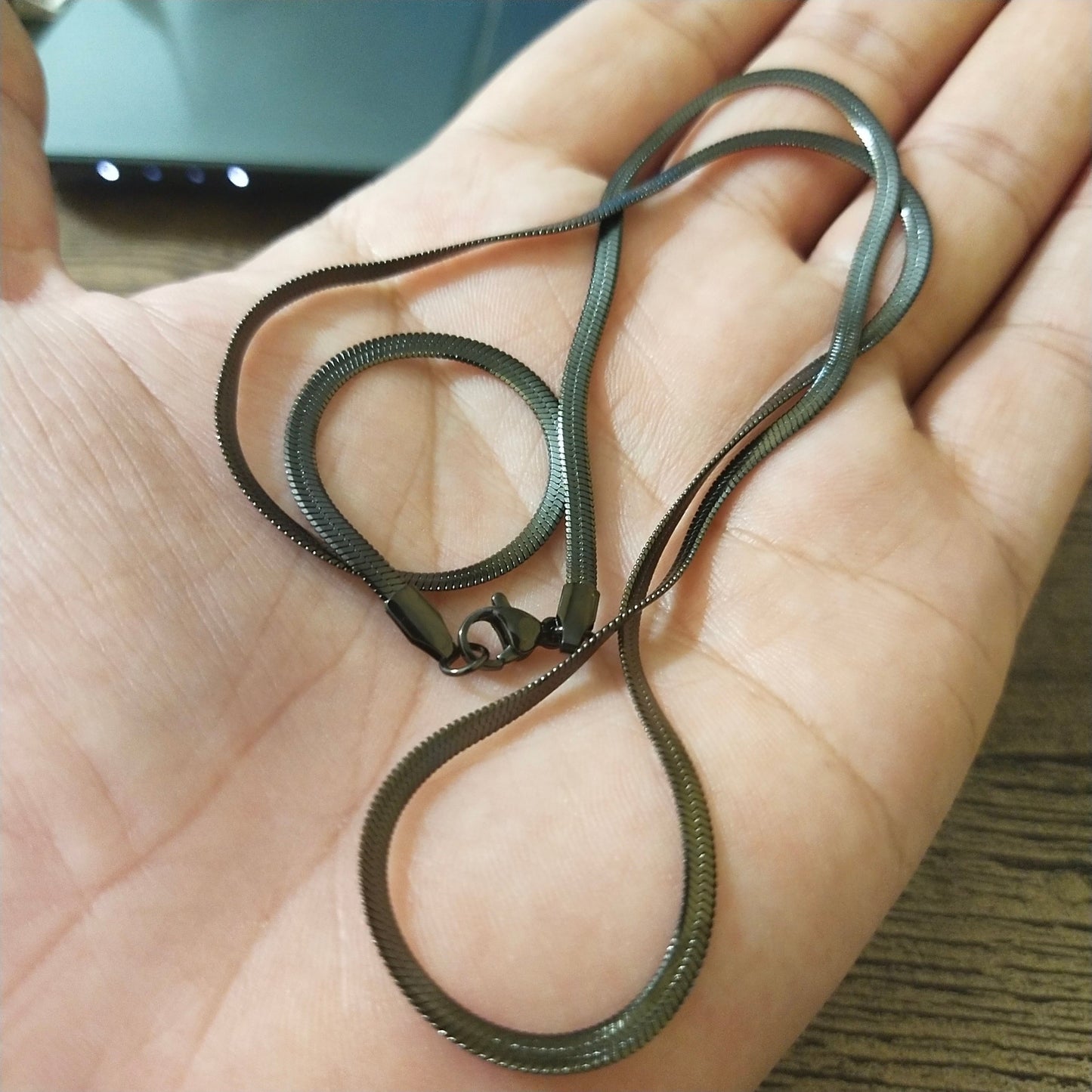 3mm Lasting Color Flat Snake Chain for Boys Neck Chain Men Necklace for Boys Men