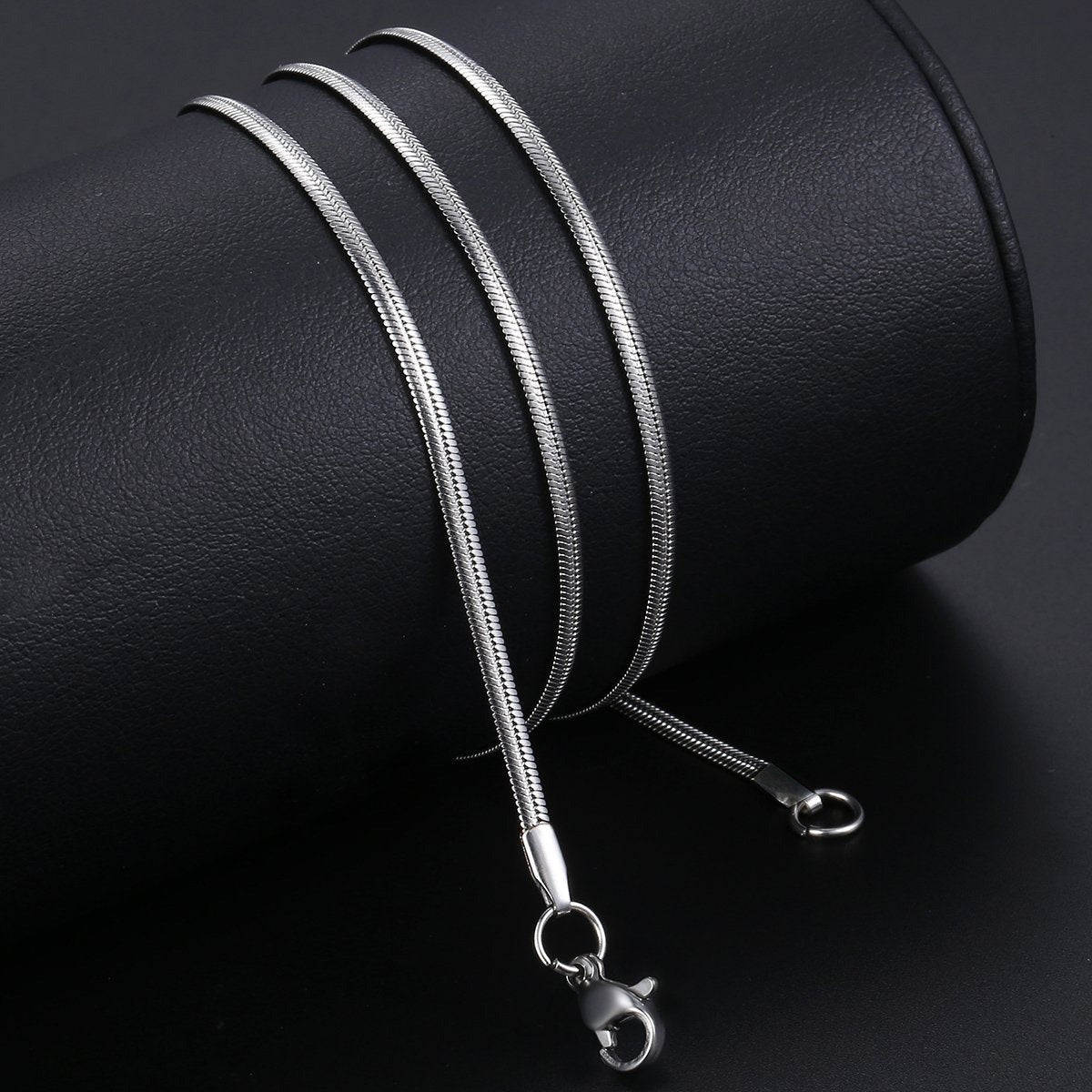 3mm Lasting Color Flat Snake Chain for Boys Neck Chain Men Necklace for Boys Men