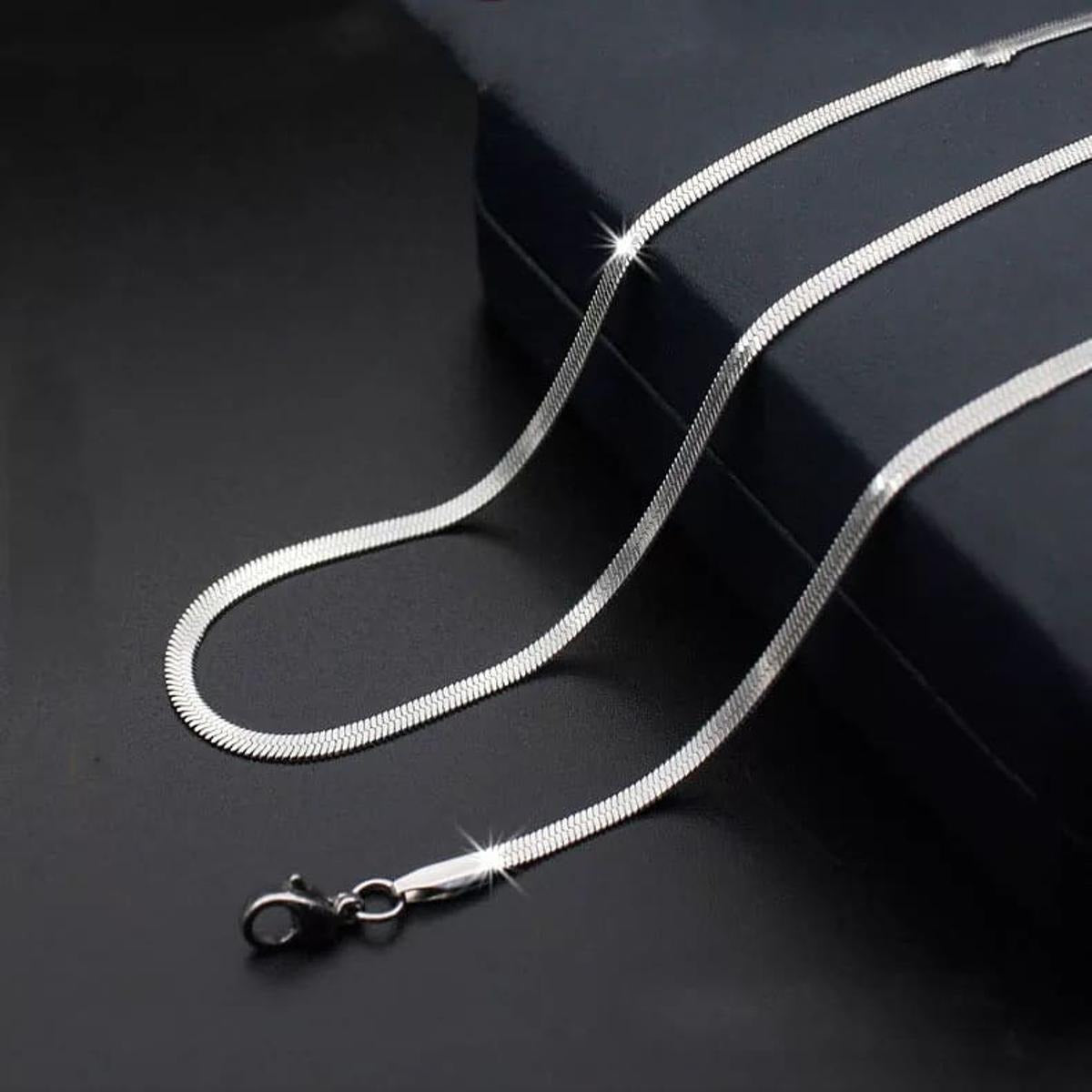 3mm Lasting Color Flat Snake Chain for Boys Neck Chain Men Necklace for Boys Men