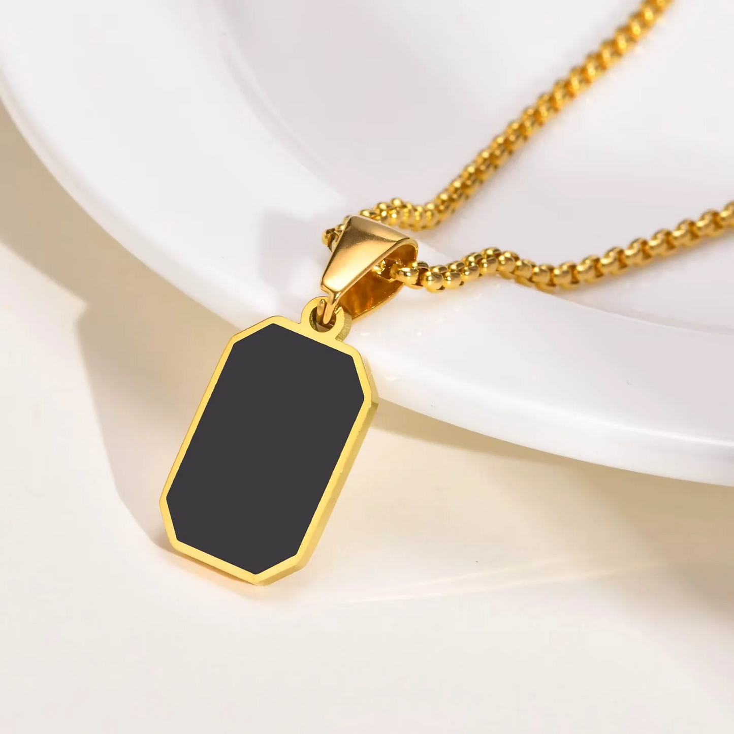 Square Gemstone Pendant